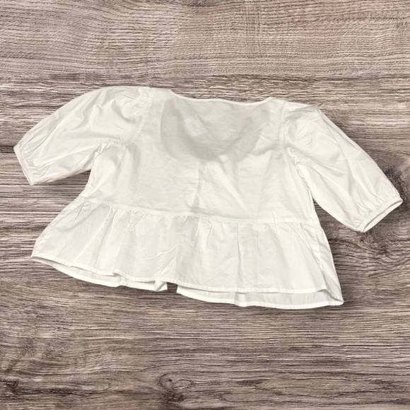 New American Eagle Outfitters Puff Sleeve Tie Blouse size S - Picture 6 of 6